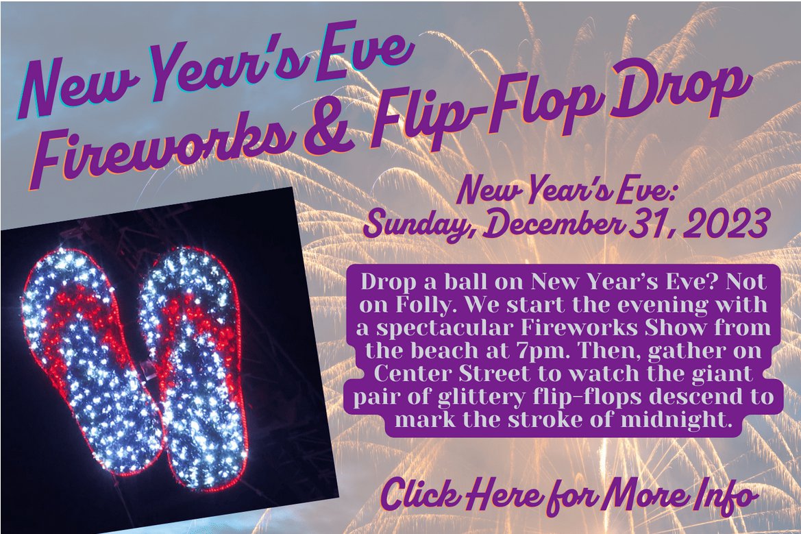 Folly Beach Fireworks & Flip Flop Drop Holy City Sinner